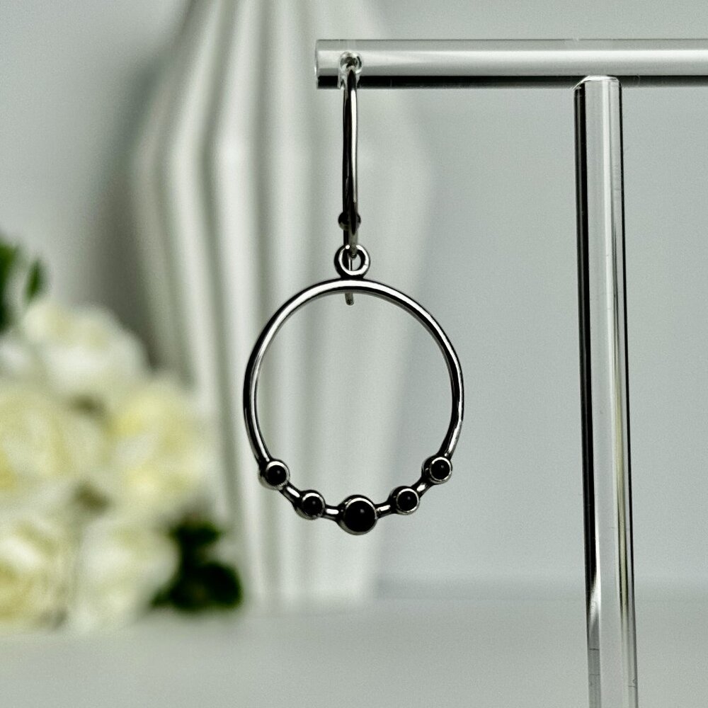 PANDORA‎ Compose SINGLE Onyx Drop Dangle 290625O 925 ALE Sterling Silver Retired